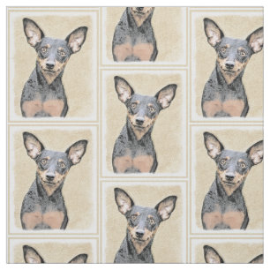 Miniatur Pinscher Malerei Niedlich Original Hunde Stoff
