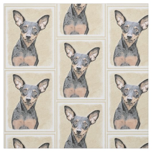 Miniatur Pinscher Malerei Niedlich Original Hunde Stoff (Muster)