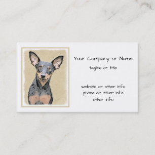 Miniatur Pinscher Malerei Niedlich Original Hunde  Visitenkarte