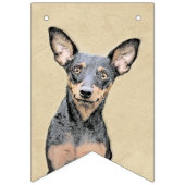 Miniatur Pinscher Malerei Niedlich Original Hunde  Wimpelkette (Dritte Fahne)