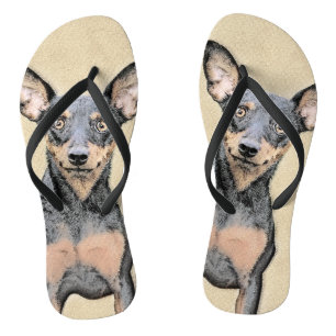Miniatur Pinscher Malerei Niedliche Original Hunde Badesandalen