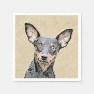 Miniatur Pinscher Malerei Niedliche Original Hunde Serviette