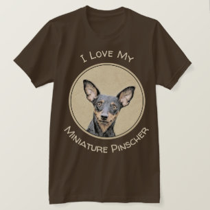 Miniatur Pinscher Malerei Niedliche Original Hunde T-Shirt