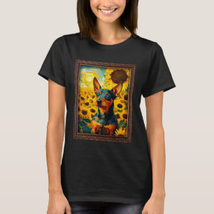 Miniatur Pinscher Malerei Sonnenblumen Blume Mama T-Shirt