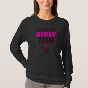 Miniatur Pinscher Min Button Girl Girl Dog Gender  T-Shirt