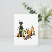 Miniatur Pinscher n Äpfel Postkarte (Stehend Vorderseite)