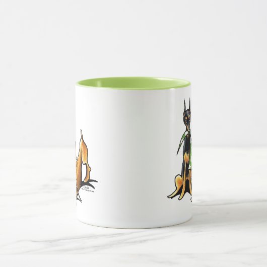 Miniatur Pinscher n Äpfel Tasse (Zentrum)