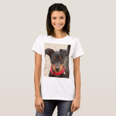 Miniatur-Pinscher-Schwarz und Rost T-Shirt (Vorne ganz)