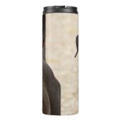 Miniatur-Pinscher-Schwarz und Rost Thermosbecher (Rückseite)