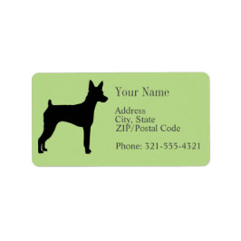 Miniatur Pinscher Silhouette Adressaufkleber