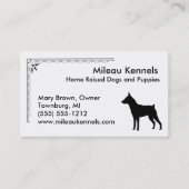Miniatur Pinscher Silhouette Visitenkarte (Vorderseite)