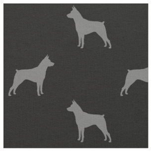 Miniatur Pinscher Silhouetten MinPins Gemustert Stoff