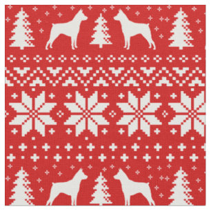 Miniatur Pinscher Silhouetten MinPins Weihnachten Stoff