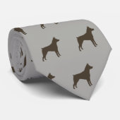 Miniatur Pinscher Silhouetten Muster MinPin Hunde Krawatte (Gerollt)