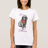 Miniatur-Poodle-Herz-Mama T-Shirt (Vorderseite)