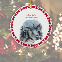 Miniatur Poodle Personalisiert Wasserfarbe Weihnac