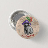 Miniatur Poodle Pirate Button (Vorne & Hinten)