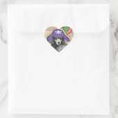 Miniatur Poodle Pirate Herz-Aufkleber (Tasche)