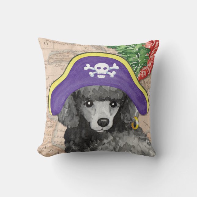 Miniatur Poodle Pirate Kissen (Vorderseite)