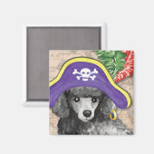 Miniatur Poodle Pirate Magnet (Vorderseite/Rückseite)