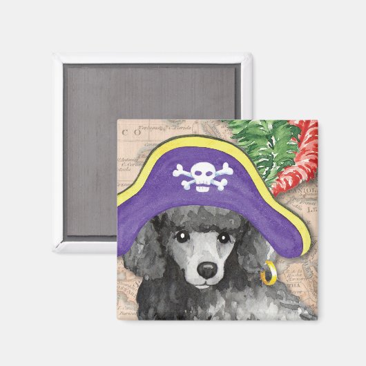 Miniatur Poodle Pirate Magnet (Vorderseite/Rückseite)