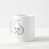 Miniatur Poodle Portrait Schwarze Linie Illustrati Kaffeetasse (Vorderseite Links)