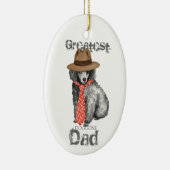 Miniatur Poodle Vater Keramik Ornament (Rechts)