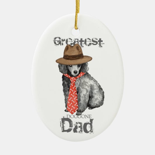 Miniatur Poodle Vater Keramik Ornament (Vorne)