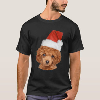 Miniatur Poodle Weihnachtsmannmütze Hundeliebhaber T-Shirt
