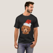 Miniatur Poodle Weihnachtsmannmütze Hundeliebhaber T-Shirt (Vorne ganz)