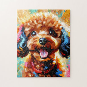 Miniatur Pudel Acryl Druck Geschenk für Hunde Lieb Puzzle