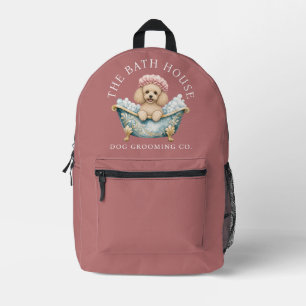 Miniatur-Pudel-Hundepflege-Kit-Rucksack Rosa Bedruckter Rucksack