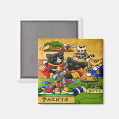 Miniatur-Ritterkatzenkatze Magnet (Vorderseite/Rückseite)