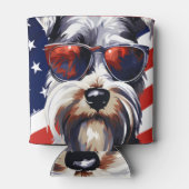 Miniatur Schnauzer 4. Juli Unabhängigkeitstag Dosenkühler (Rückseite)