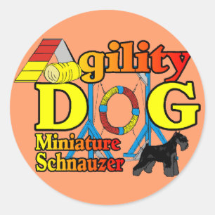 Miniatur_Schnauzer_Agility Runder Aufkleber