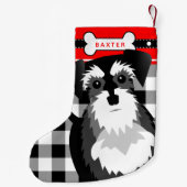 Miniatur Schnauzer Alt modische Karierte kleine Ch Kleiner Weihnachtsstrumpf (Rückseite)