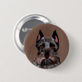 Miniatur Schnauzer Aquarellmalerei Button (Vorne & Hinten)
