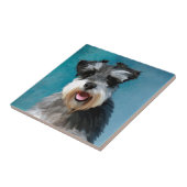 Miniatur Schnauzer Aquarellmalerei Fliese (Seite)