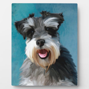 Miniatur Schnauzer Aquarellmalerei Fotoplatte