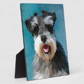 Miniatur Schnauzer Aquarellmalerei Fotoplatte (Seite)