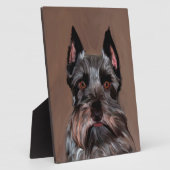 Miniatur Schnauzer Aquarellmalerei Fotoplatte (Seite)