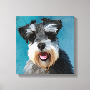 Miniatur Schnauzer Aquarellmalerei Leinwanddruck