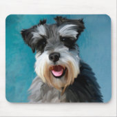 Miniatur Schnauzer Aquarellmalerei Mousepad (Vorne)