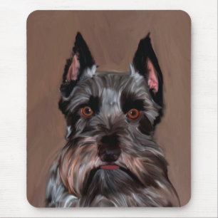 Miniatur Schnauzer Aquarellmalerei Mousepad