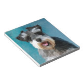 Miniatur Schnauzer Aquarellmalerei Notizblock (angewinkelt)
