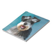 Miniatur Schnauzer Aquarellmalerei Notizblock (Rotiert)