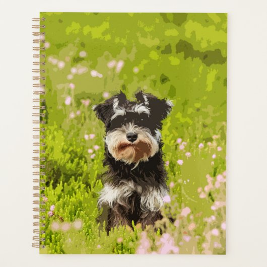 Miniatur Schnauzer Aquarellmalerei Planer (Vorderseite)