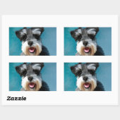 Miniatur Schnauzer Aquarellmalerei Rechteckiger Aufkleber (Blatt)