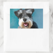 Miniatur Schnauzer Aquarellmalerei Rechteckiger Aufkleber (Tasche)