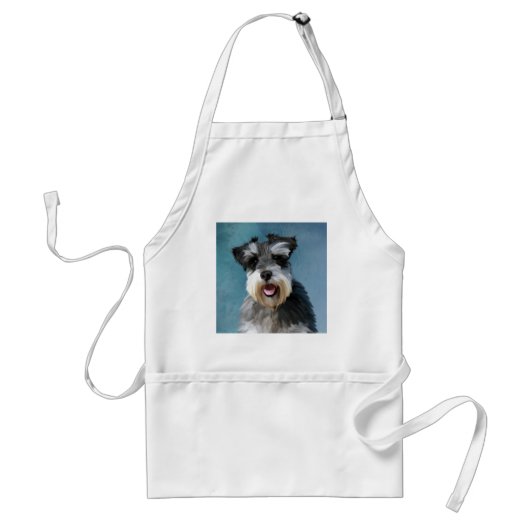 Miniatur Schnauzer Aquarellmalerei Schürze (Vorne)